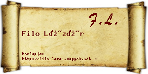 Filo Lázár névjegykártya
